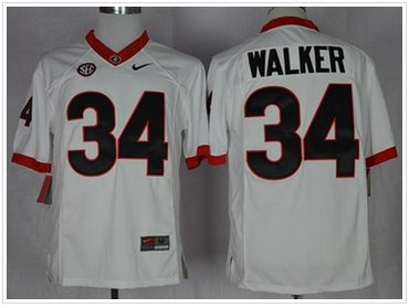 Bulldogs #34 Herschel Walker White Limited SEC Patch Stitched NCAA Jersey