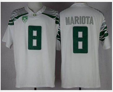 Oregon Ducks #8 Marcus Mariota White Mach Speed Limited Stitched NCAA Jersey