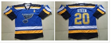St.Louis Blues #20 Alexander Steen Light Blue Home Stitched NHL Jersey