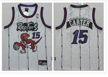 Youth NBA Raptors #15 Vince Carter White Throwback Jersey