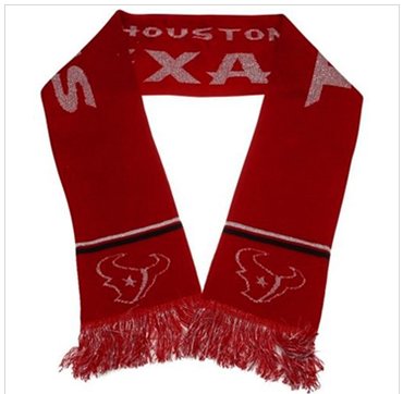 Houston Texans Red Metallic Thread Scarf