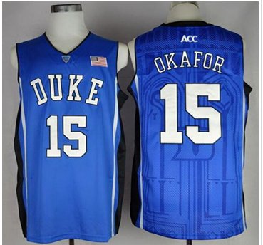 Blue Devils #15 Jahlil Okafor Blue Basketball Stitched NCAA Jersey