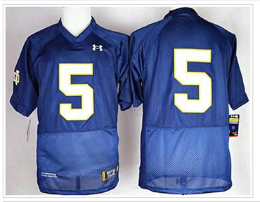 Fighting Irish #5 Everett Golson Navy Blue Shamrock Series Stitched NCAA Jersey