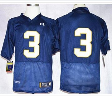 Fighting Irish #3 Joe Montana Navy Blue Shamrock Series Stitched NCAA Jersey