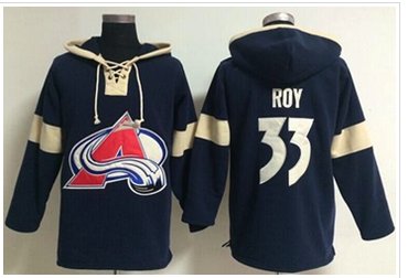 Colorado Avalanche #33 Patrick Roy Blue Pullover NHL Hoodie