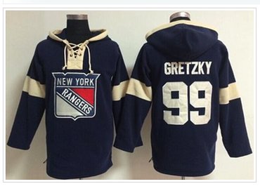 New York Rangers #99 Wayne Gretzky Navy Blue Pullover NHL Hoodie