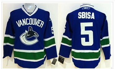 Vancouver Canucks #5 Luca Sbisa Blue Stitched NHL Jersey