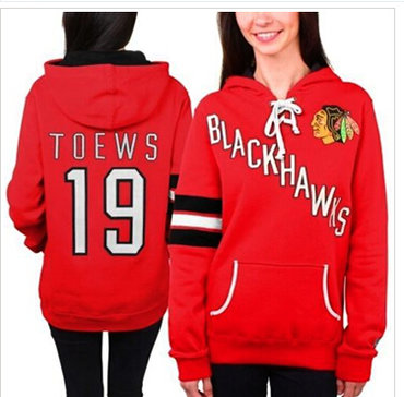 Women's Chicago Blackhawks #19 Jonathan Toews Red Old Time Heidi NHL Hoodie Women's Chicago Blackhawks #19 Jonathan Toews Red Old Time Heidi NHL Hoodie