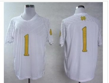 Notre Dame Fighting Irish 1 Louis Nix III White Techfit College Football NCAA Jerseys