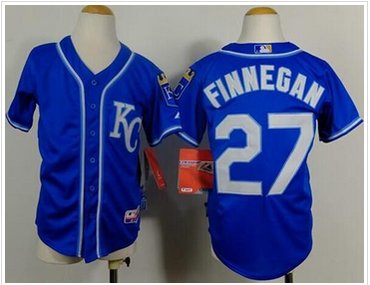 Youth Baseball Royals #27 Brandon Finnegan Blue Alternate 2 Cool Base Jersey