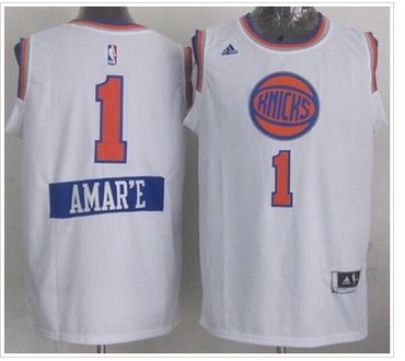 New York Knicks #1 Amar'e Stoudemire White 2014-15 Christmas Day Stitched NBA Jersey