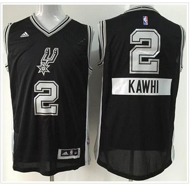 San Antonio Spurs #2 Kawhi Leonard Black 2014-15 Christmas Day Stitched NBA Jersey