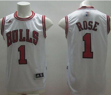 Chicago Bulls #1 Derrick Rose Stitched White NBA Jersey