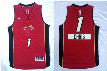 Miami Heat #1 Chris Bosh Red 2014-15 Christmas Day NBA Jersey Miami Heat #1 Chris Bosh Red 2014-15 Christmas Day NBA Jersey