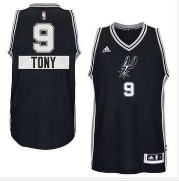 San Antonio Spurs #9 Tony Parker Black 2014-15 Christmas Day NBA Jersey