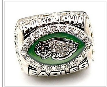 NFL Philadelphia Eagles World Champions Silver Ring