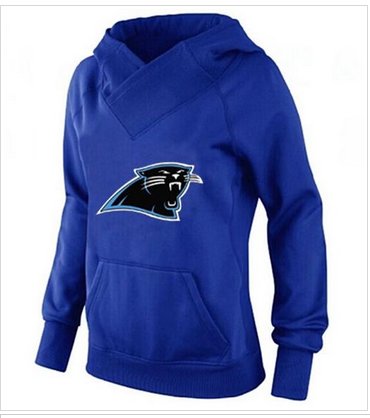 Women's Carolina Panthers Logo Pullover Hoodie Blue-1