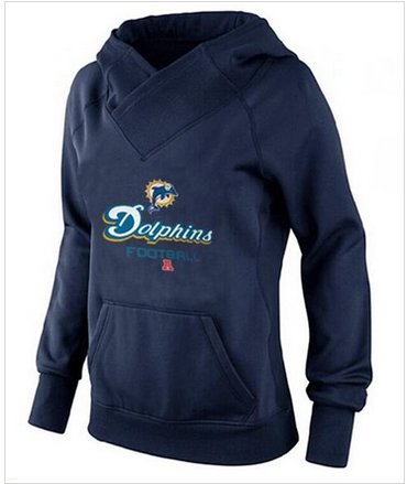 Women's Miami Dolphins Big & Tall Critical Victory Pullover Hoodie Navy Blue