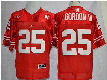 Wisconsin Badgers #25 Melvin Gordon III Red Big Ten Stitched NCAA Jersey