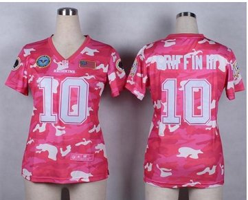 Women's NEW Redskins #10 Robert Griffin III Pink NFL Elite Camo Fashion Jersey