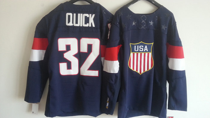 Team USA 2014 Olympic 32 Quick Navy Blue Stitched NHL Jerseys