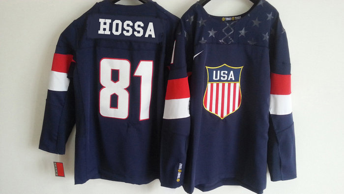 Team USA 2014 Olympic 81 hossa Navy Blue Stitched NHL Jerseys