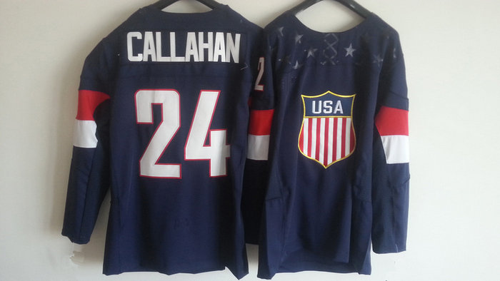 Team USA 2014 Olympic 24 Callahan Navy Blue Stitched NHL Jerseys