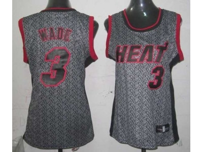 women nba miami heat #3 wade grey[static fashion swingman]