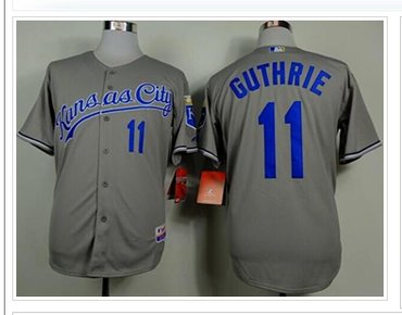 Kansas City Royals #11 Jeremy Guthrie Grey Cool Base Stitched Baseball Jersey