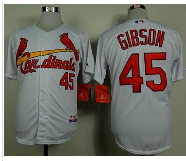 St. Louis Cardinals #45 Bob Gibson White Cool Base Baseball Jersey