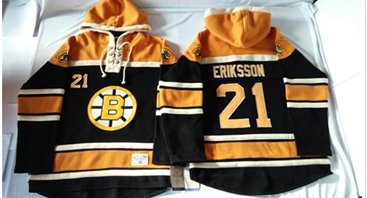 Boston Bruins #21 Loui Eriksson Black Sawyer Hooded Sweatshirt Stitched NHL Jersey
