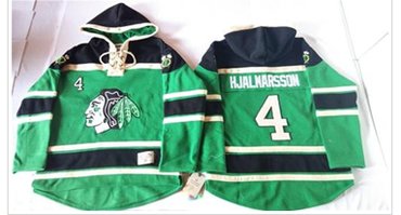 Chicago Blackhawks #4 Niklas Hjalmarsson Green St. Patrick's Day McNary Lace Hoodie NHL Jersey Chicago Blackhawks #4 Niklas Hjalmarsson Green St. Patrick's Day McNary Lace Hoodie NHL Jersey