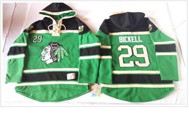 Chicago Blackhawks #29 Bryan Bickell Green St. Patrick's Day McNary Lace Hoodie NHL Jersey Chicago Blackhawks #29 Bryan Bickell Green St. Patrick's Day McNary Lace Hoodie NHL Jersey