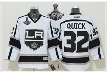 Kings #32 Jonathan Quick White Road 2014 Stanley Cup Champions Stitched NHL jersey