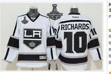 Kings #10 Mike Richards White Road 2014 Stanley Cup Champions Stitched NHL Jersey Kings #10 Mike Richards White Road 2014 Stanley Cup Champions Stitched NHL Jersey