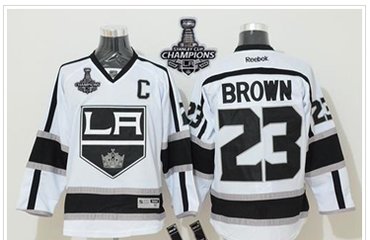 Kings #23 Dustin Brown White Road 2014 Stanley Cup Champions Stitched NHL jersey Kings #23 Dustin Brown White Road 2014 Stanley Cup Champions Stitched NHL jersey