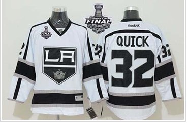 Kings #32 Jonathan Quick White Road 2014 Stanley Cup Finals Stitched NHL Jersey