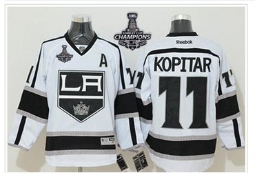 Kings #11 Anze Kopitar White Road 2014 Stanley Cup Champions Stitched NHL jersey Kings #11 Anze Kopitar White Road 2014 Stanley Cup Champions Stitched NHL jersey