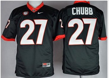 Bulldogs #27 Nick Chubb Black Limited Stitched NCAA Jersey