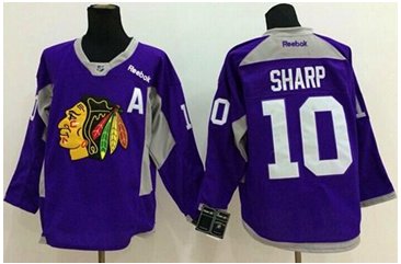 Chicago Blackhawks #10 Patrick Sharp Purple Hockey Fights Cancer Stitched NHL Jersey