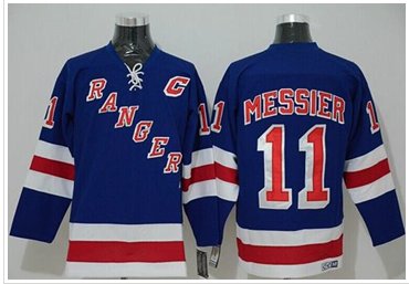 New York Rangers #11 Mark Messier Stitched Blue NHL Jersey