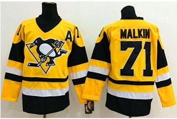 Pittsburgh Penguins #71 Evgeni Malkin Yellow Throwback Stitched NHL Jersey Pittsburgh Penguins #71 Evgeni Malkin Yellow Throwback Stitched NHL Jersey