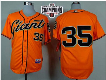 Giants #35 Brandon Crawford Orange Alternate Cool Base W 2014 World Series Champions Stitched Baseball Jersey Giants #35 Brandon Crawford Orange Alternate Cool Base W 2014 World Series Champions Stitched Baseball Jersey