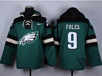 NEW Eagles #9 Nick Foles Midnight Green Player Pullover NFL Hoodie
