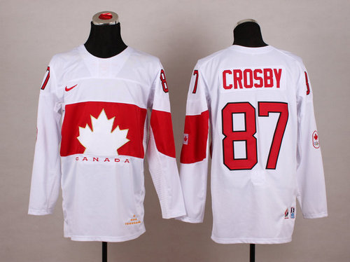 Team Canada 2014 Olympic #87 Sidney Crosby White Stitched NHL Jersey