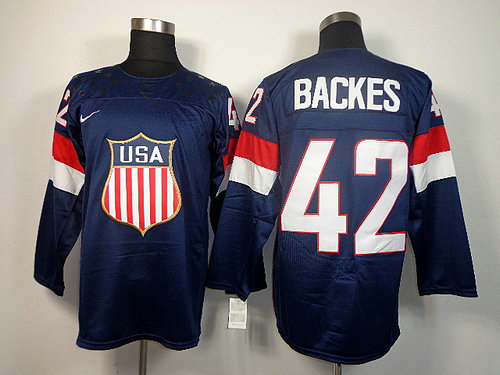 Team USA 2014 Sochi Winter Olympics 42 David Backes Dark Blue Authentic Hockey Jersey Team USA 2014 Sochi Winter Olympics 42 David Backes Dark Blue Authentic Hockey Jersey