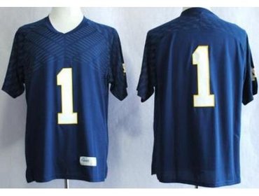 Notre Dame Fighting Irish 1 Louis Nix III Blue Techfit NCAA Jerseys