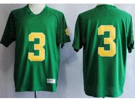Notre Dame Fighting Irish 3 Joe Montana Green Techfit NCAA Jerseys
