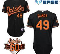 Baltimore Orioles #49 Dylan Bundy Black 1954-2014 60th Anniversary Cool Base Baseball Jersey