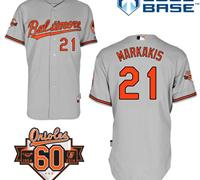 Baltimore Orioles #21 Nick Markakis Grey 1954-2014 60th Anniversary Cool Base Baseball Jersey Baltimore Orioles #21 Nick Markakis Grey 1954-2014 60th Anniversary Cool Base Baseball Jersey